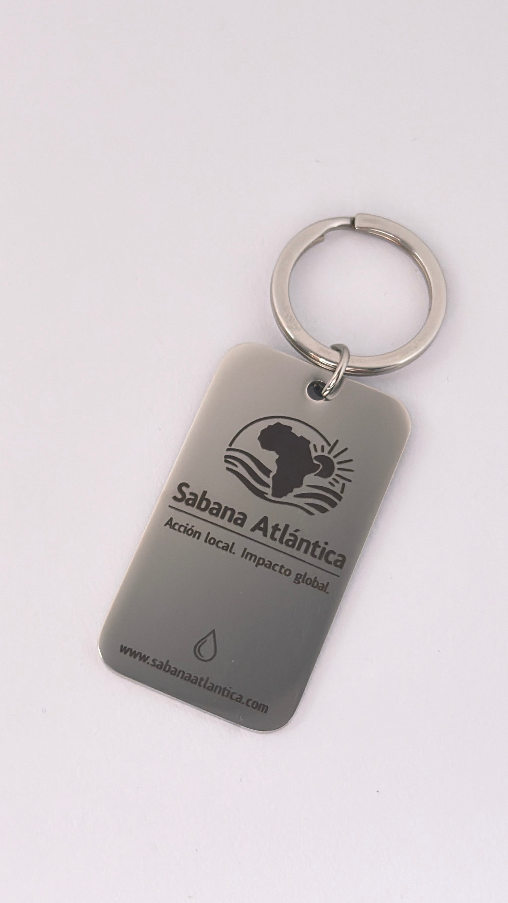 LLAVERO DE ACERO INOXIDABLE PERSONALIZADO 50mm X 25mm