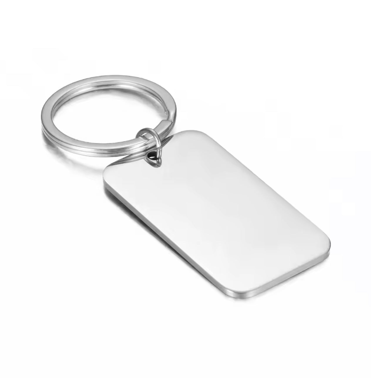 LLAVERO DE ACERO INOXIDABLE PERSONALIZADO 50mm X 25mm