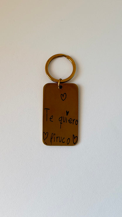 LLAVERO DE ACERO INOXIDABLE PERSONALIZADO 50mm X 25mm