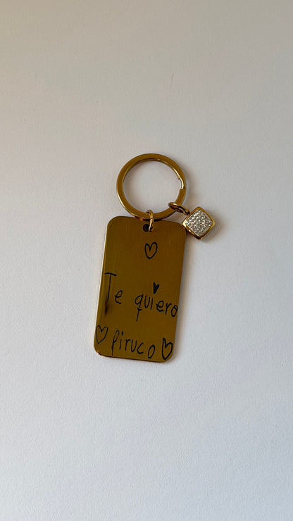 LLAVERO DE ACERO INOXIDABLE PERSONALIZADO 50mm X 25mm